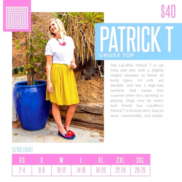 LuLaRoe Blue Feather Patrick T - Picture 3 of 3